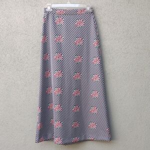 VTG Rebecca Zampatti Floral Striped Maxi Skirt 4